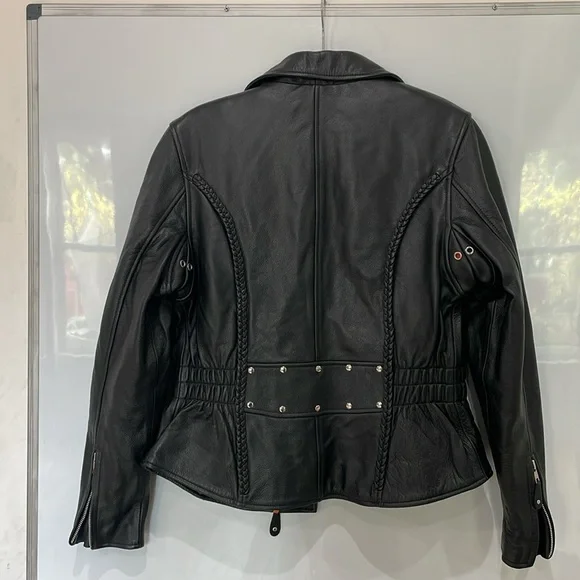 First Classics Black Leather Women's MotorcycleJacket Thinsulate